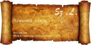 Szecsei Luca névjegykártya